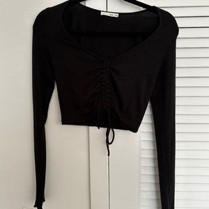 Wilfred Free from Aritzia lynx long-sleeve knit in black (Small)